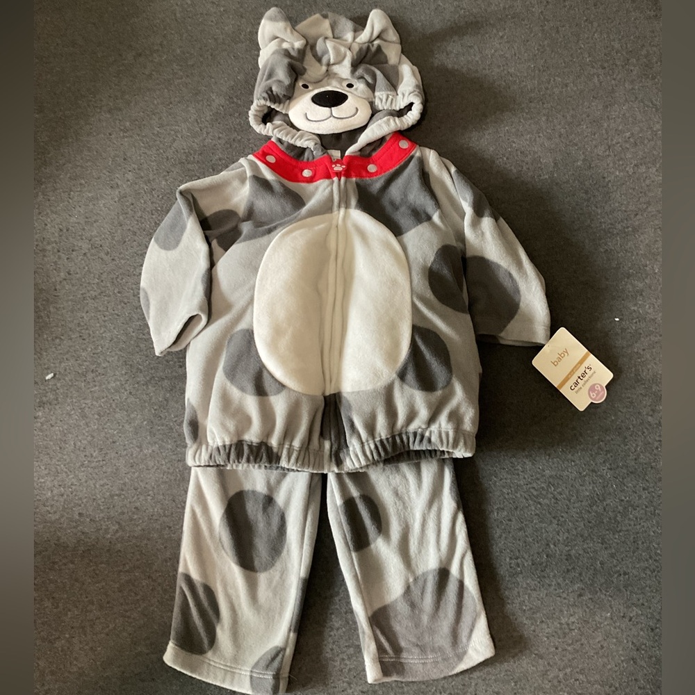Carter's Adorable Gray Polka Dot Puppy Costume 3-6 and 6-9 NWT